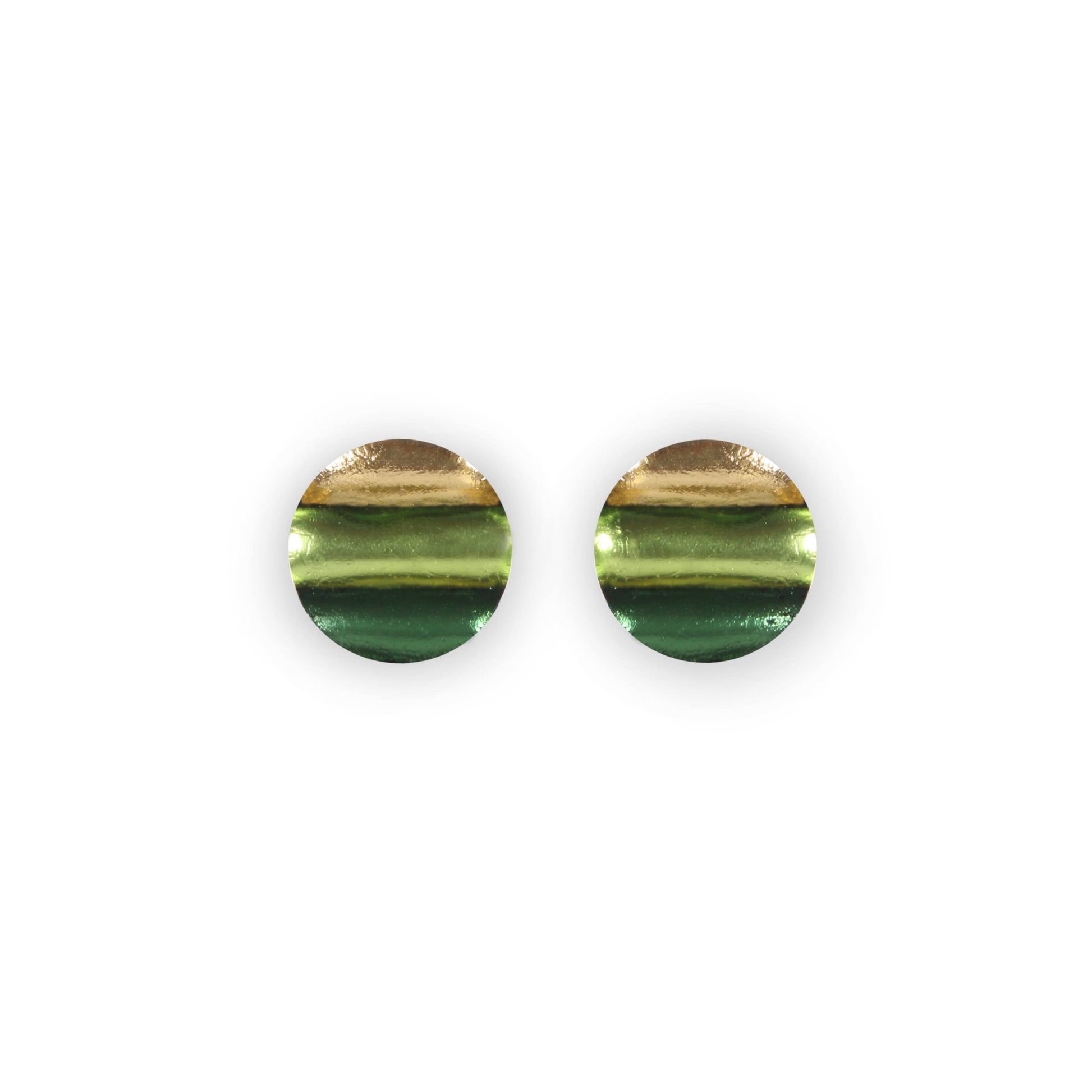 Kiwi Geometric Circles Shiny Stud Earrings | The Jewellery Stop