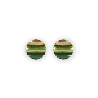 Kiwi Geometric Circles Shiny Stud Earrings | The Jewellery Stop