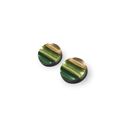 Kiwi Geometric Circles Shiny Stud Earrings | The Jewellery Stop