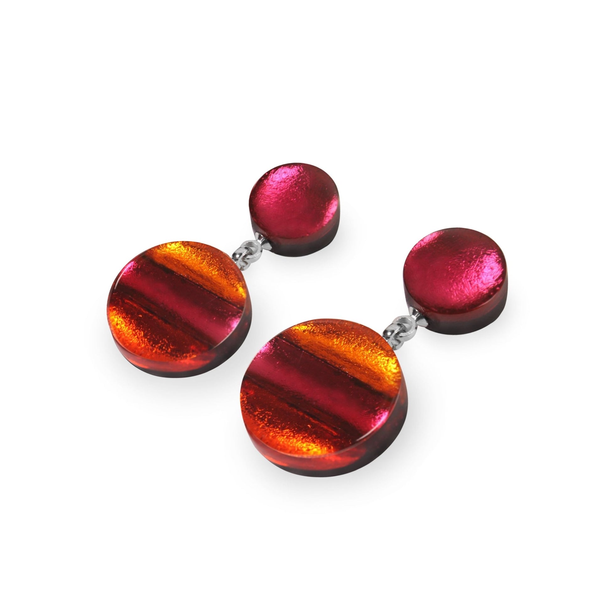 St Tropez Geometric Circles Shiny Drop Stud Earrings | The Jewellery Stop