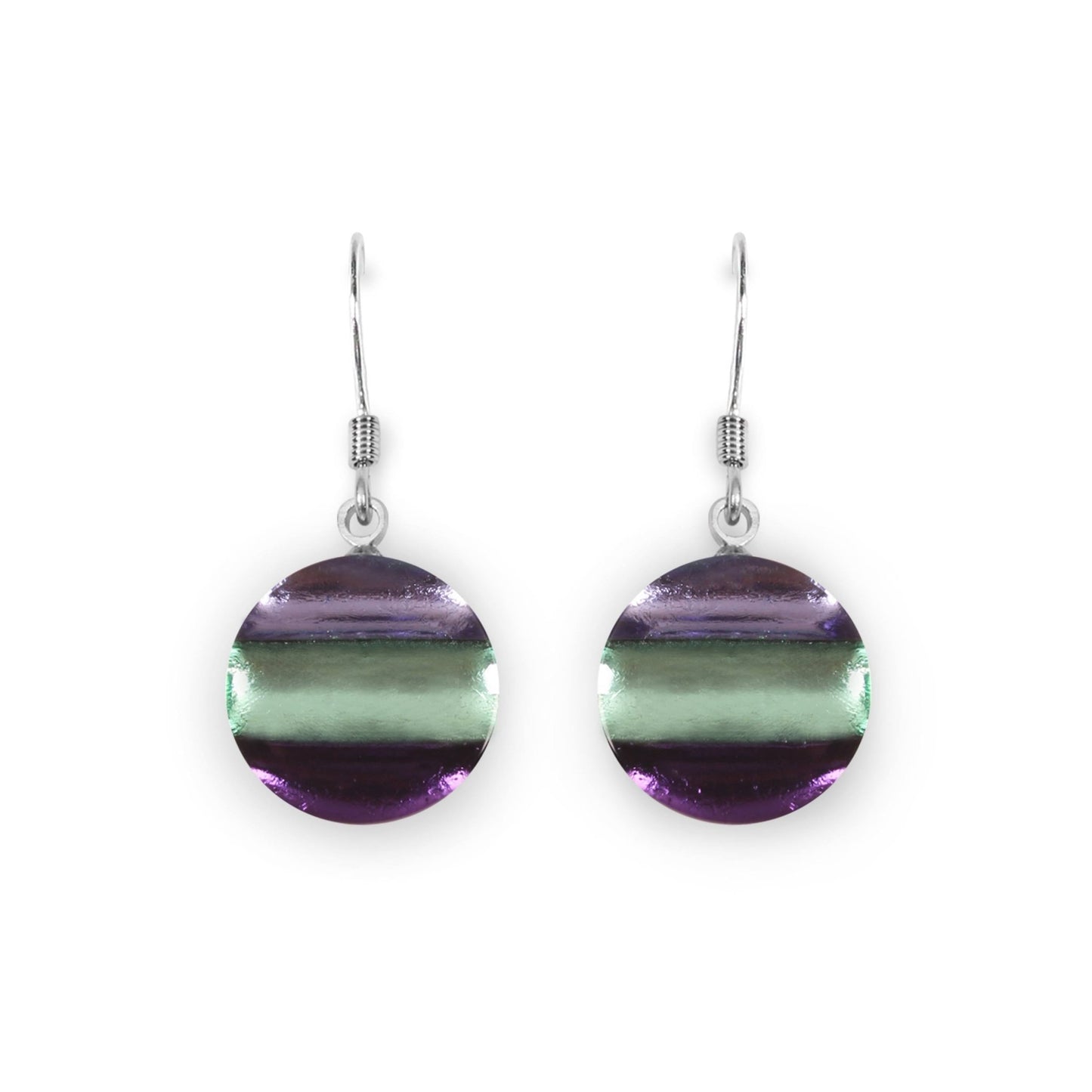 Bluebell Geometric Circles Shiny Fish Hook Earrings | The Jewellery Stop