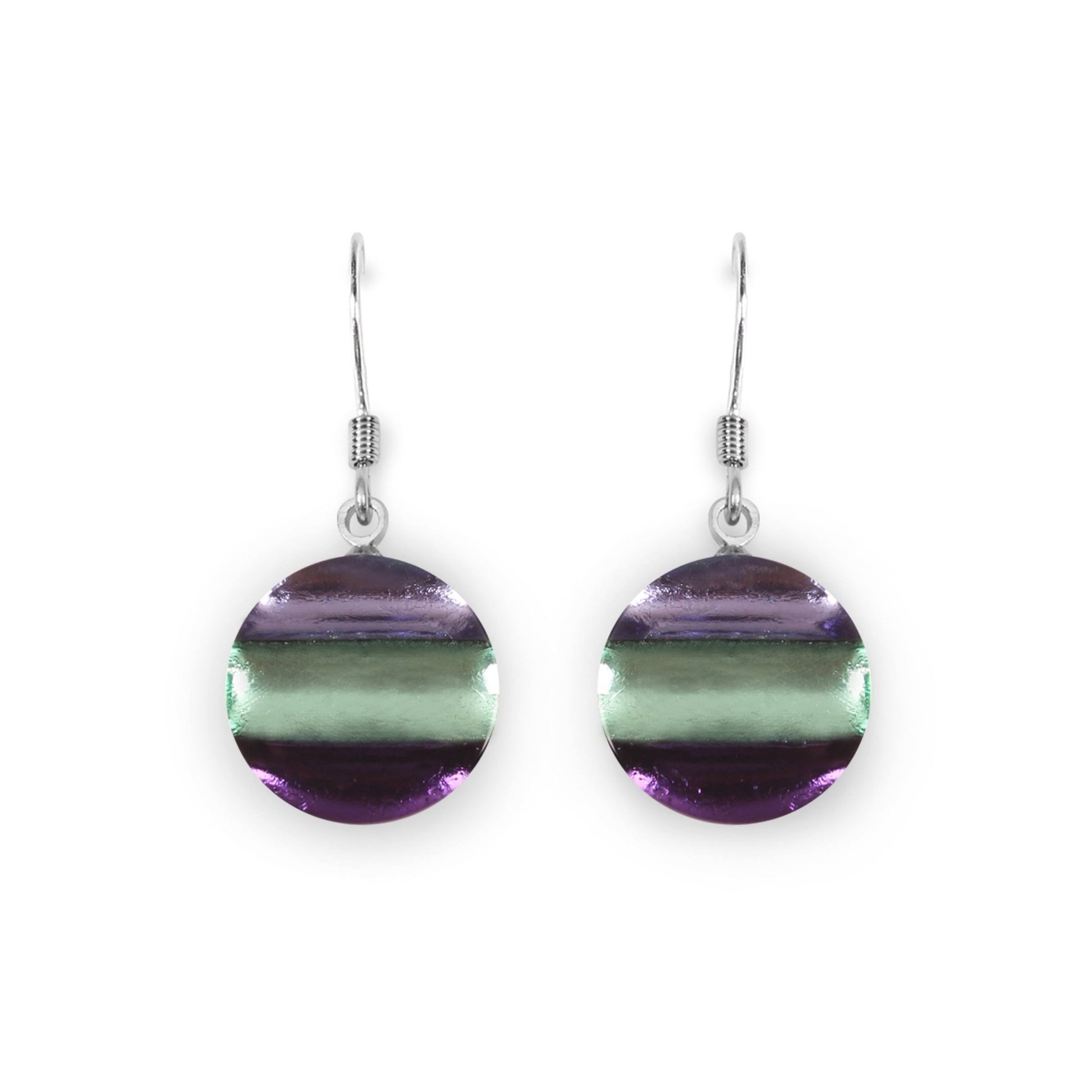 Bluebell Geometric Circles Shiny Fish Hook Earrings | The Jewellery Stop