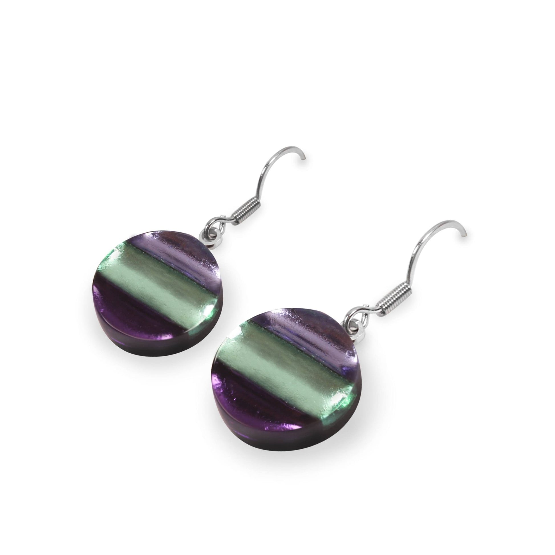 Bluebell Geometric Circles Shiny Fish Hook Earrings | The Jewellery Stop