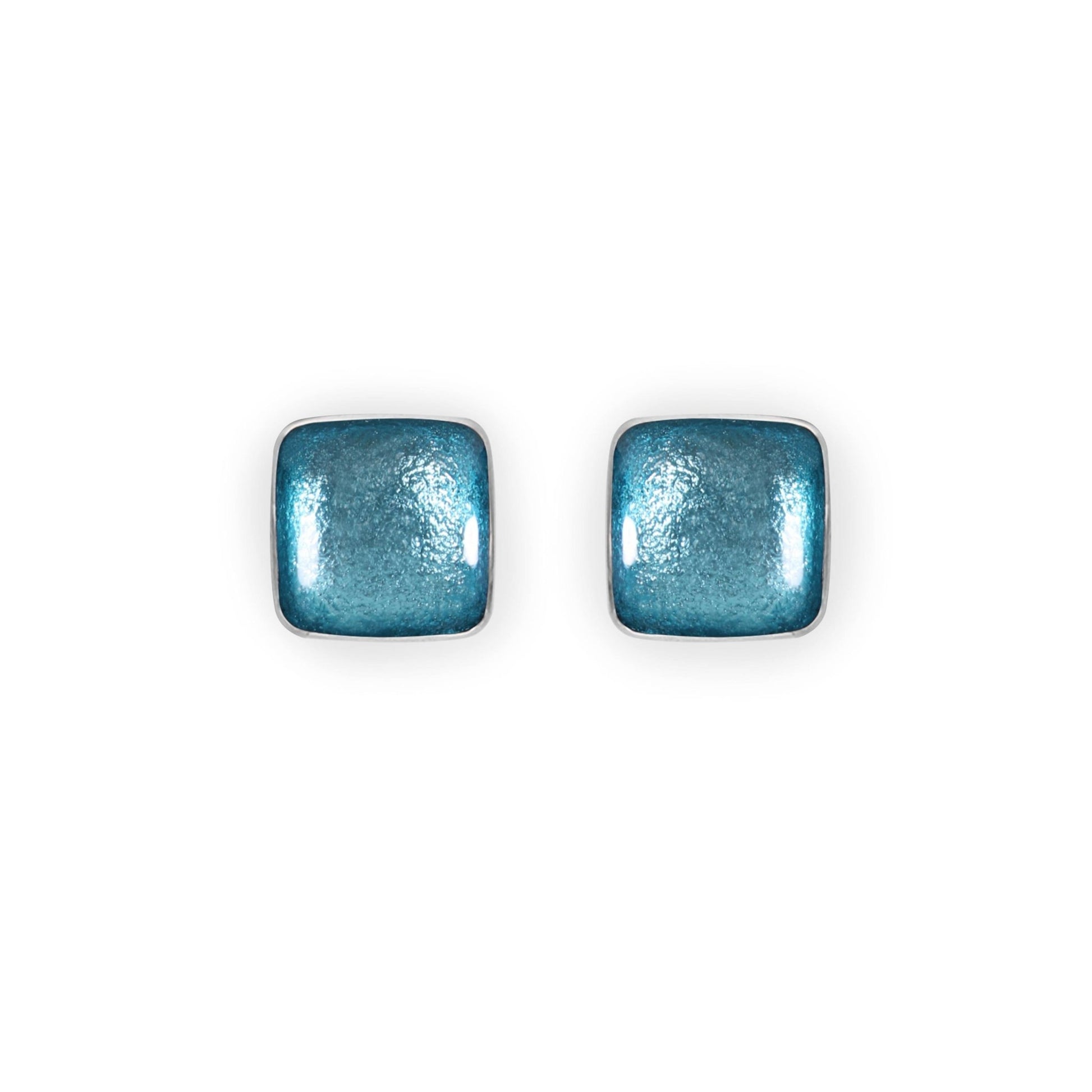 Bluebell Aluminium Squares Shiny Stud Earrings | The Jewellery Stop