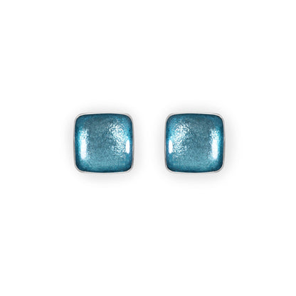 Bluebell Aluminium Squares Shiny Stud Earrings | The Jewellery Stop