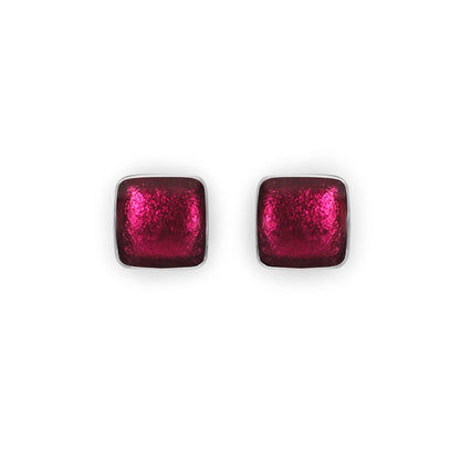 St Tropez Aluminium Squares Shiny Stud Earrings | The Jewellery Stop