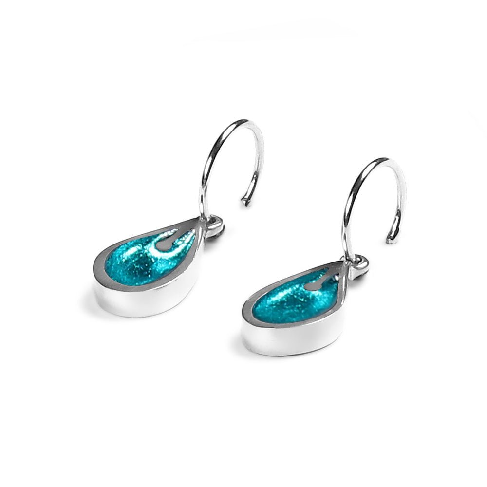Teal Calachuchi Shiny Creole Earrings | The Jewellery Stop