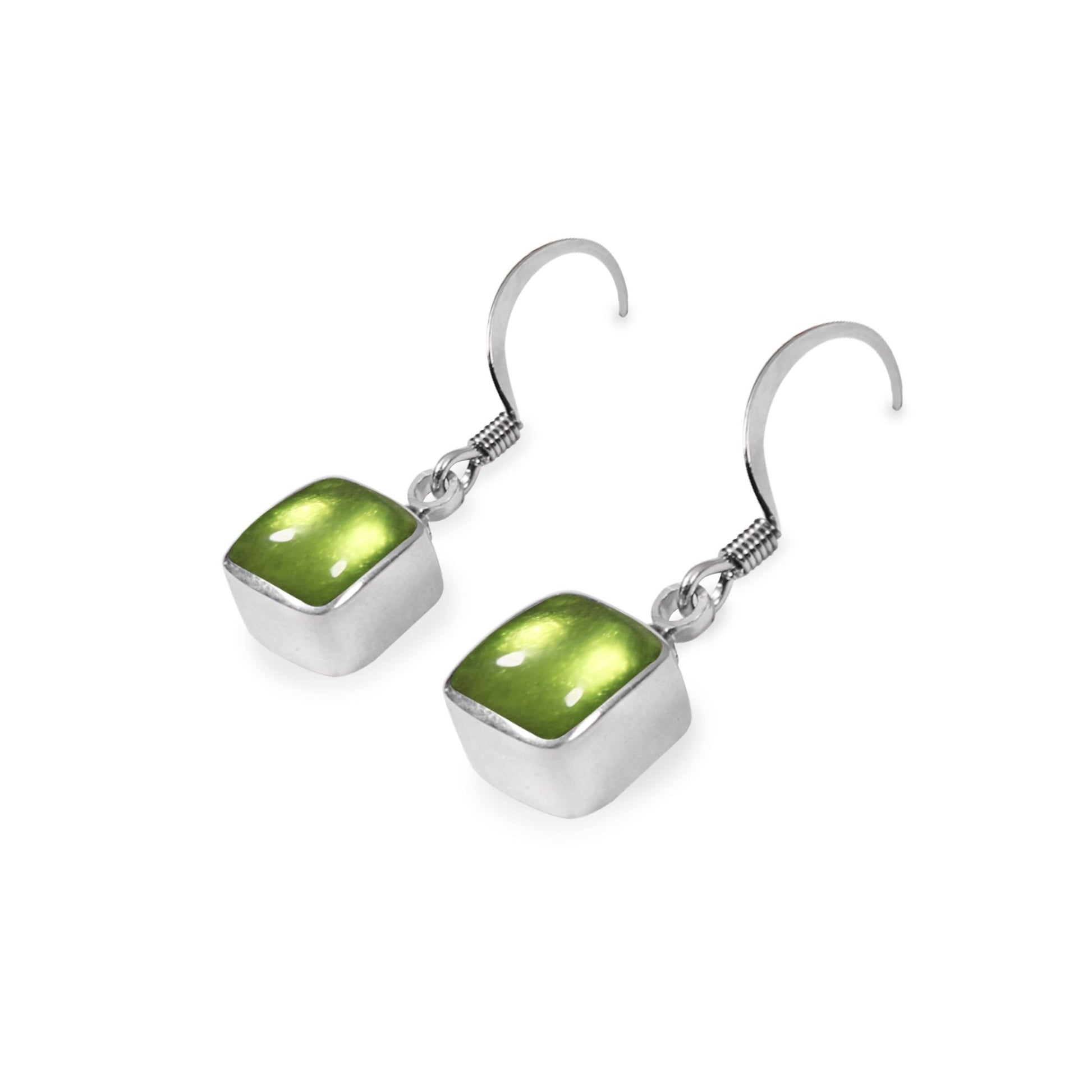 Kiwi Aluminium Squares Shiny Small Fish Hook Earrings | The Jewellery Stop