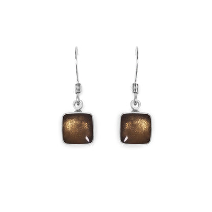 Metallics Aluminium Squares Shiny Small Fish Hook Earrings | The Jewellery Stop