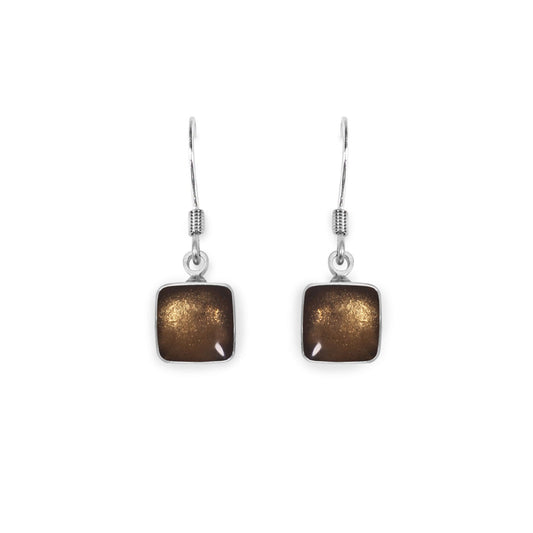 Metallics Aluminium Squares Shiny Small Fish Hook Earrings | The Jewellery Stop