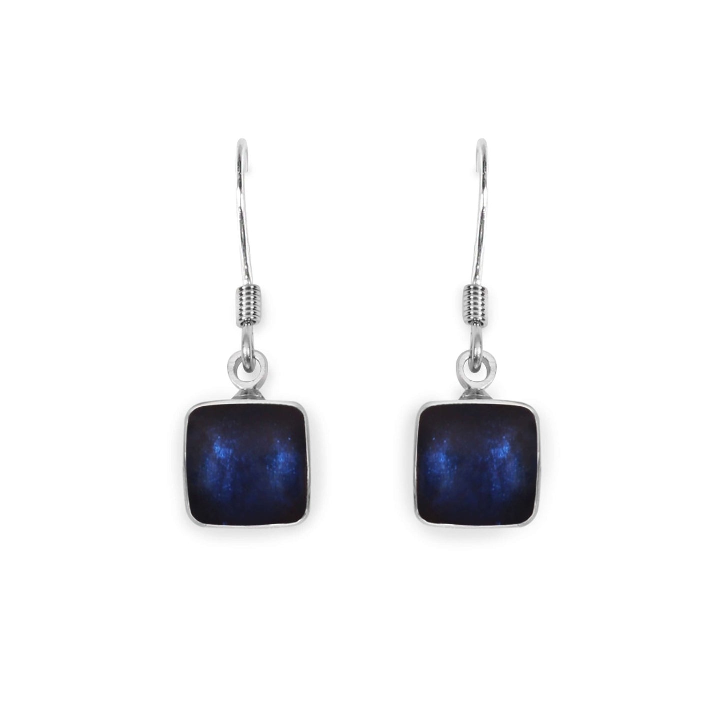 Pacific Aluminium Squares Shiny Small Fish Hook Earrings | The Jewellery Stop