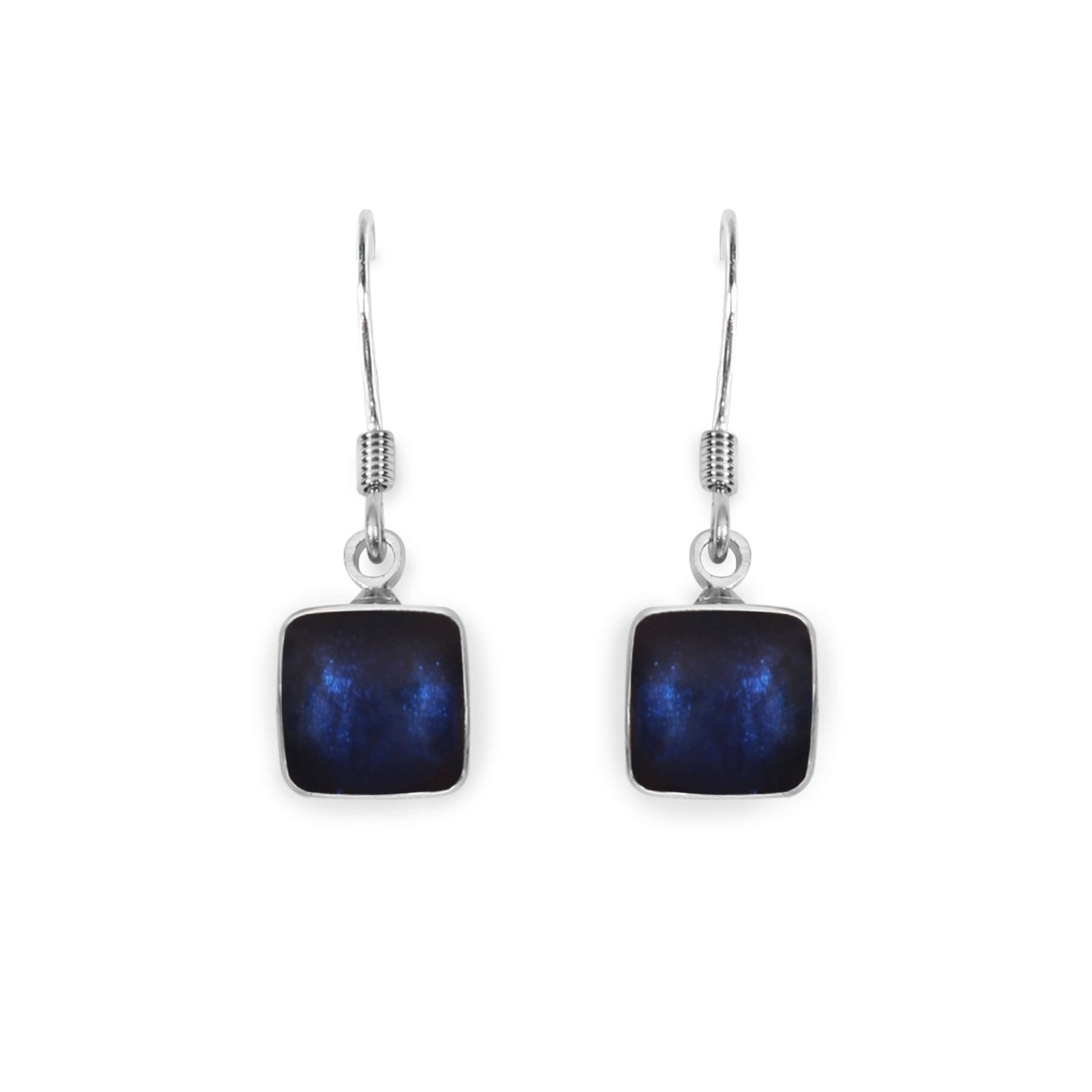 Pacific Aluminium Squares Shiny Small Fish Hook Earrings | The Jewellery Stop
