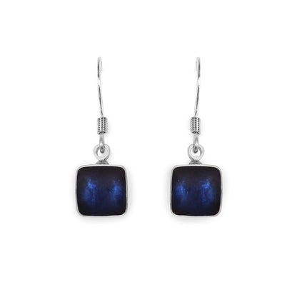 Pacific Aluminium Squares Shiny Small Fish Hook Earrings | The Jewellery Stop