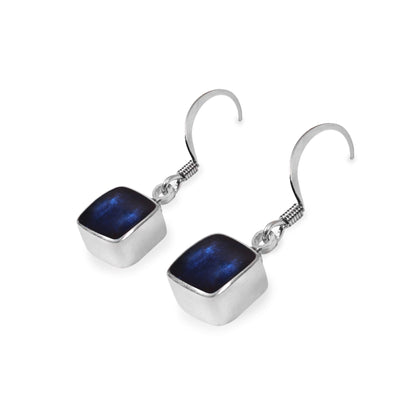 Pacific Aluminium Squares Shiny Small Fish Hook Earrings | The Jewellery Stop