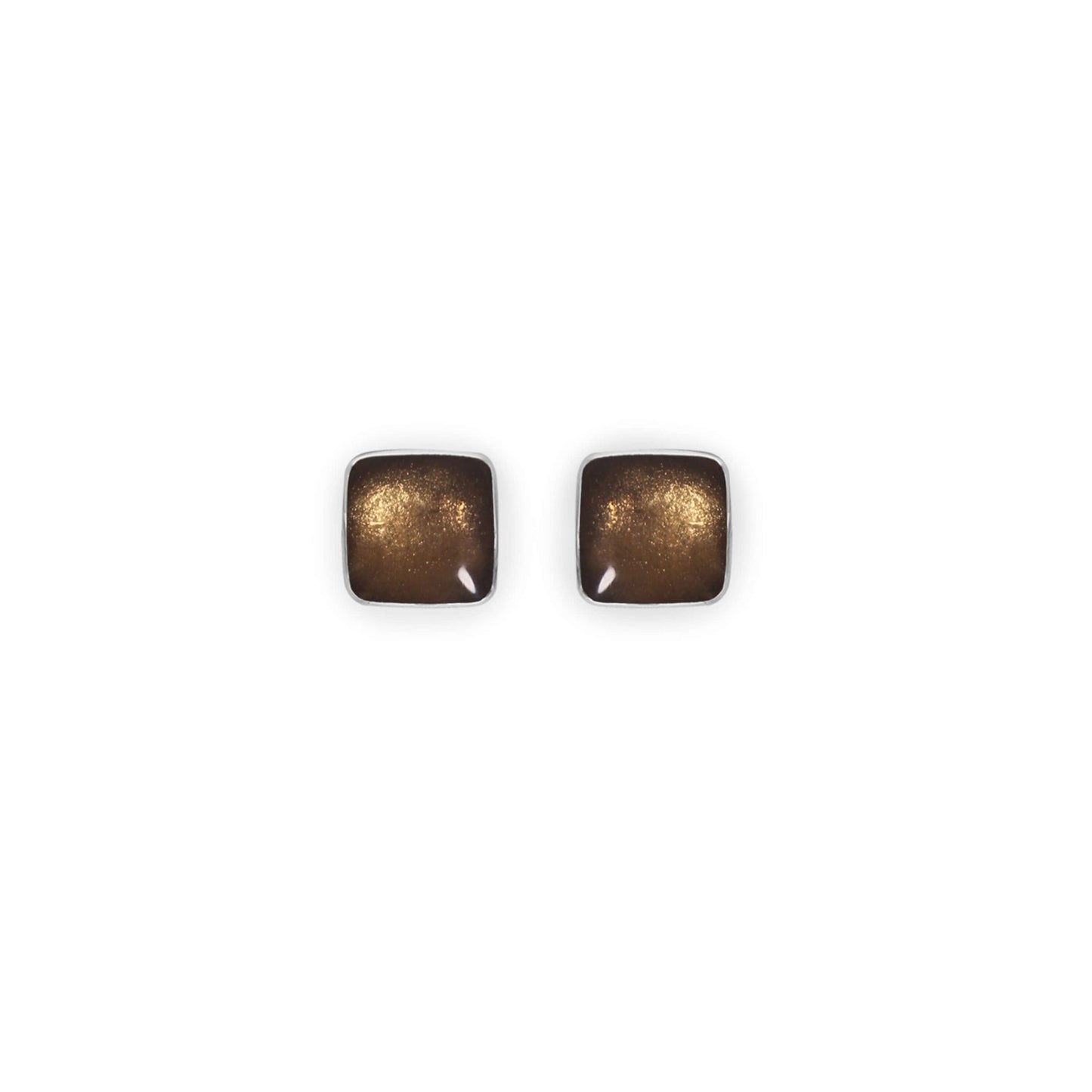 Metallics Aluminium Squares Shiny Small Stud Earrings | The Jewellery Stop