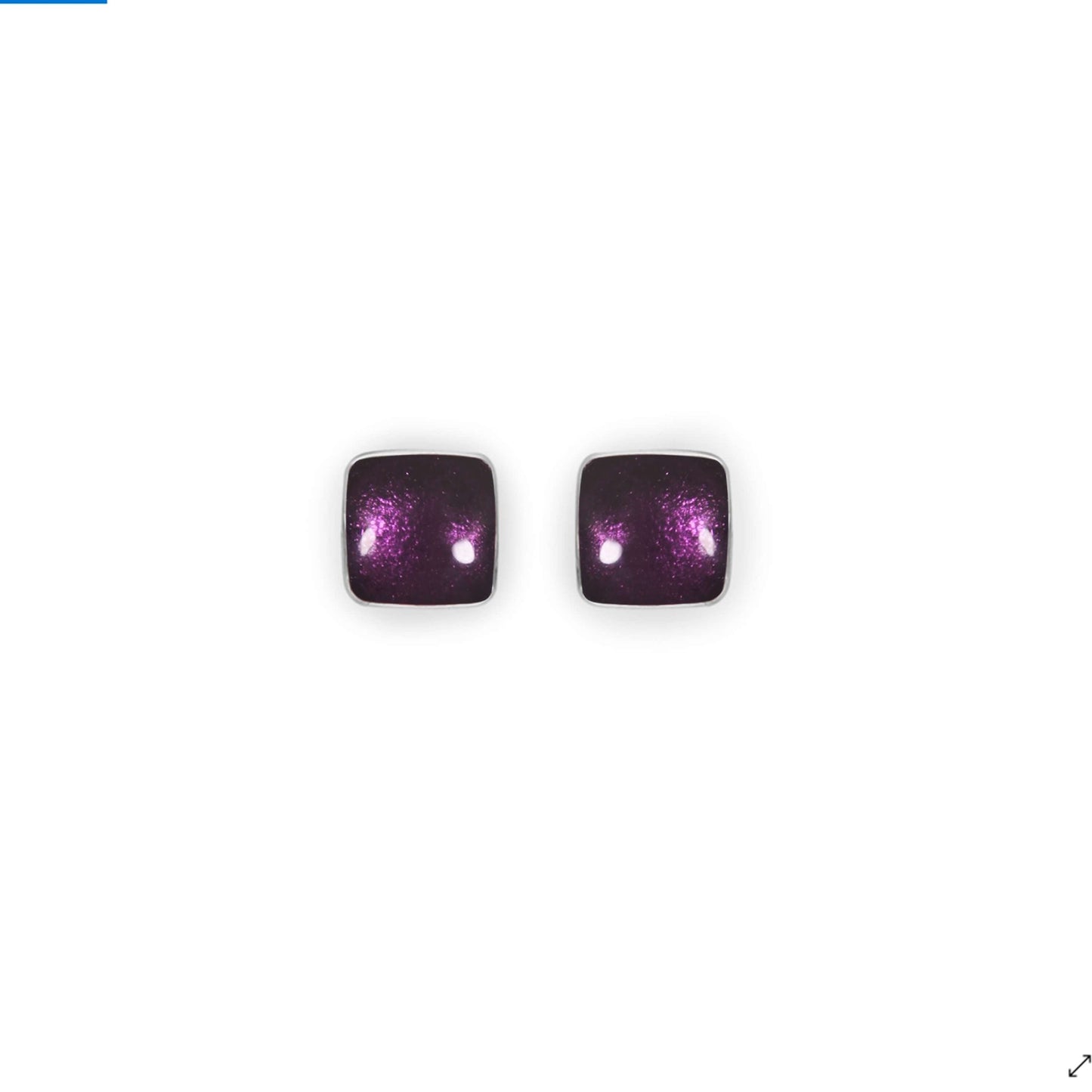 Rainbow Aluminium Squares Shiny Small Stud Earrings | The Jewellery Stop