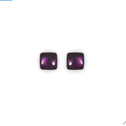 Rainbow Aluminium Squares Shiny Small Stud Earrings | The Jewellery Stop