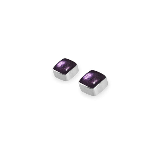 Sherbet Aluminium Squares Shiny Small Stud Earrings | The Jewellery Stop