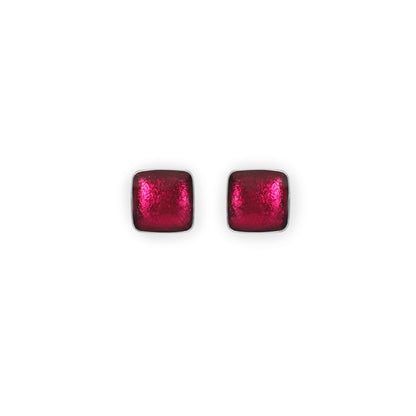 St Tropez Aluminium Squares Shiny Small Stud Earrings | The Jewellery Stop