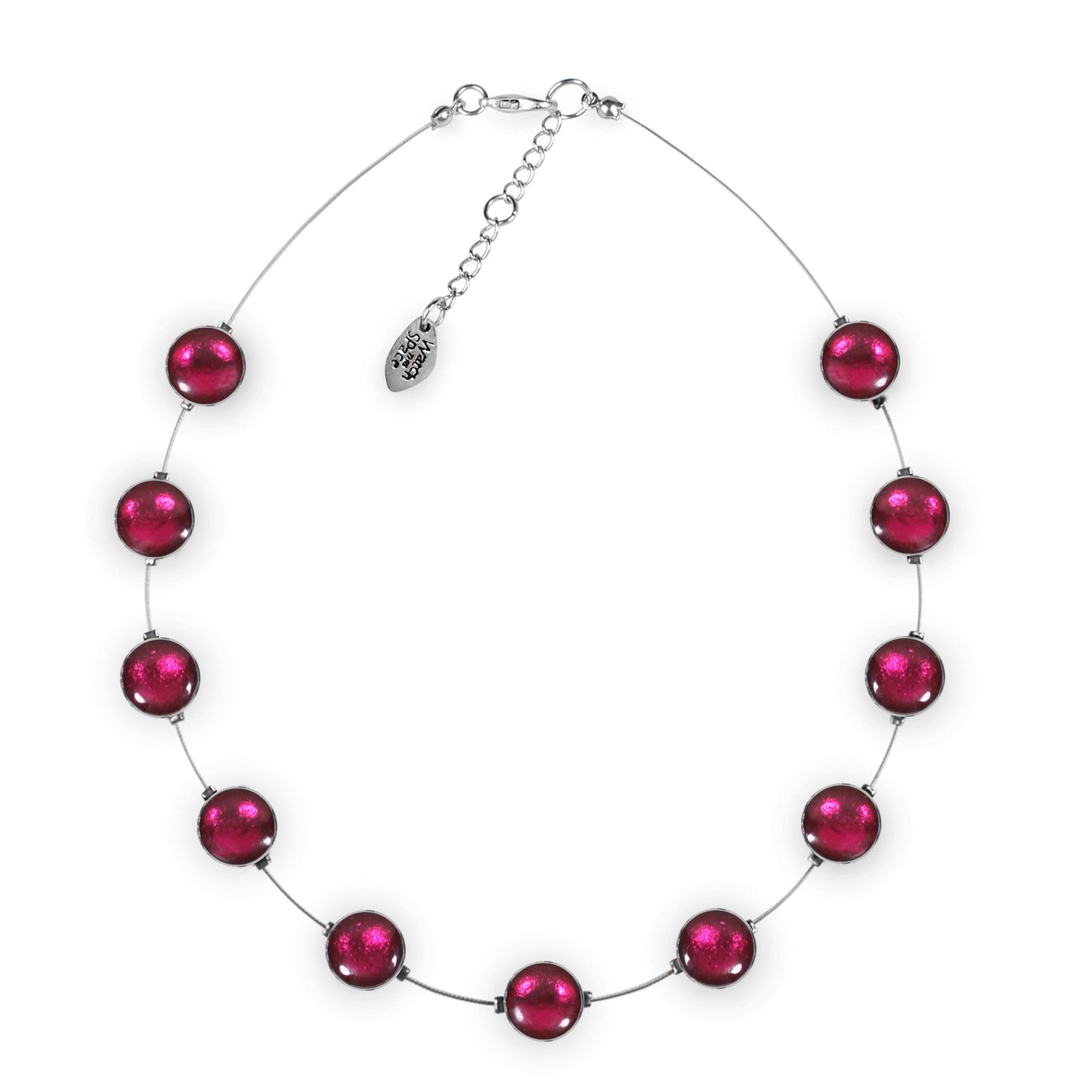 Pink Aluminium Circles Shiny Floating Necklace
