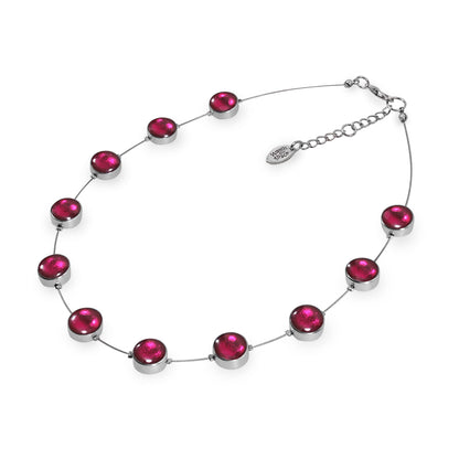 Pink Aluminium Circles Shiny Floating Necklace