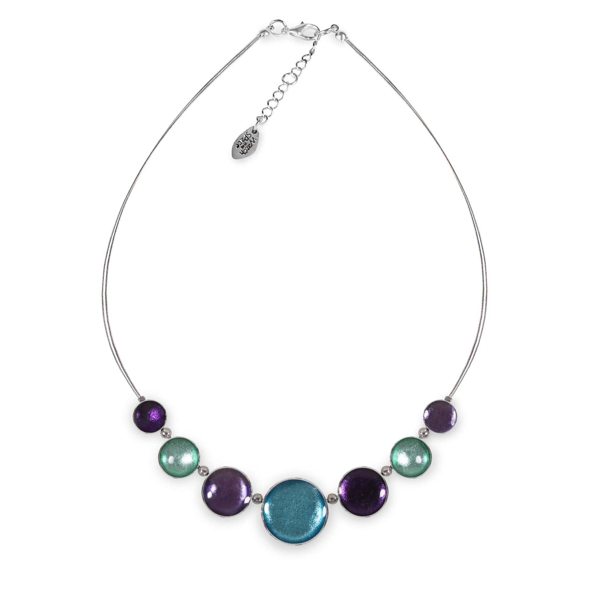 Bluebell Aluminium Circles Shiny Classic Necklace