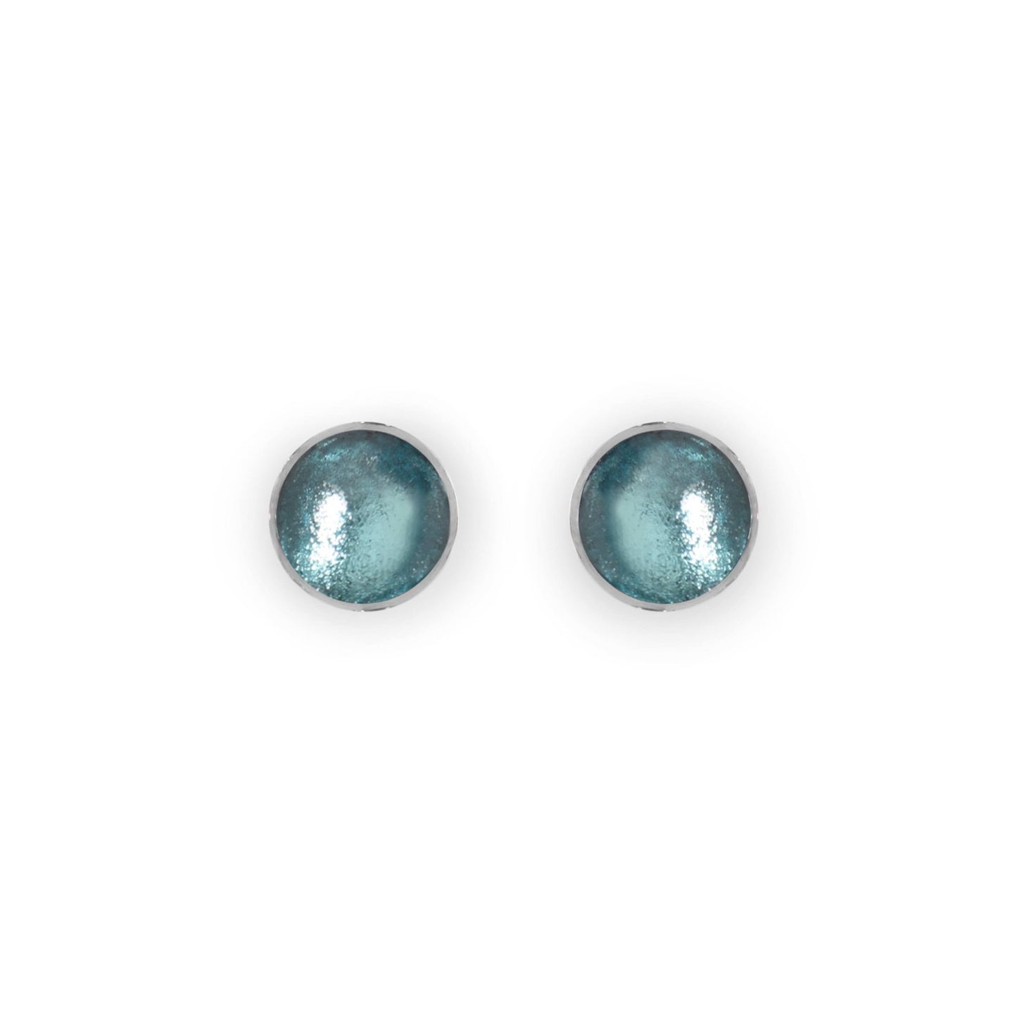 Bluebell Aluminium Circles Shiny Small Stud Earrings | The Jewellery Stop