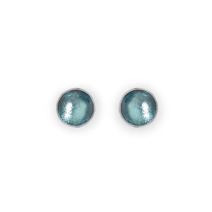 Bluebell Aluminium Circles Shiny Small Stud Earrings | The Jewellery Stop