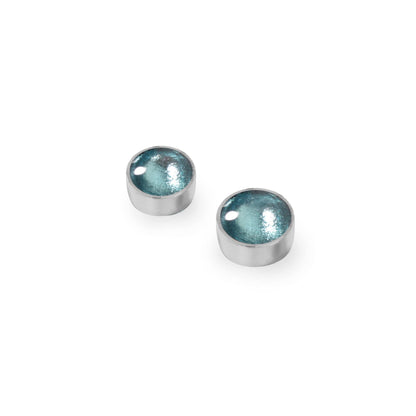 Bluebell Aluminium Circles Shiny Small Stud Earrings | The Jewellery Stop
