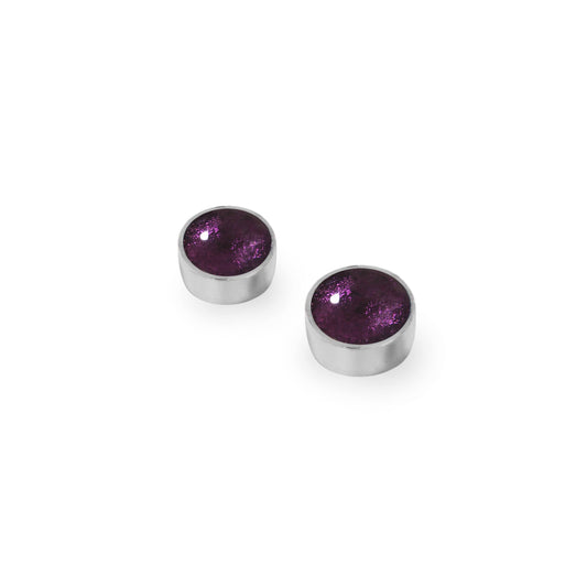 Rainbow Aluminium Circles Shiny Small Stud Earrings