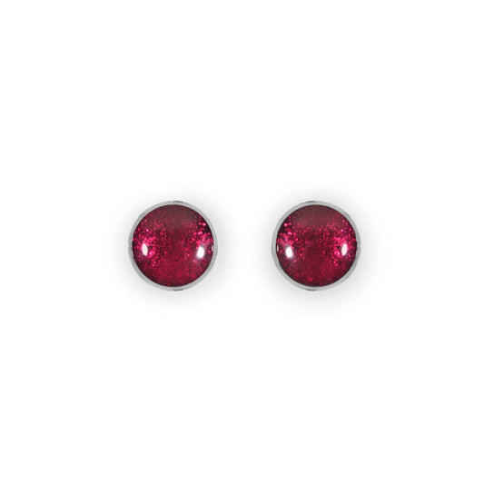 St Tropez Aluminium Circles Shiny Small Stud Earrings | The Jewellery Stop