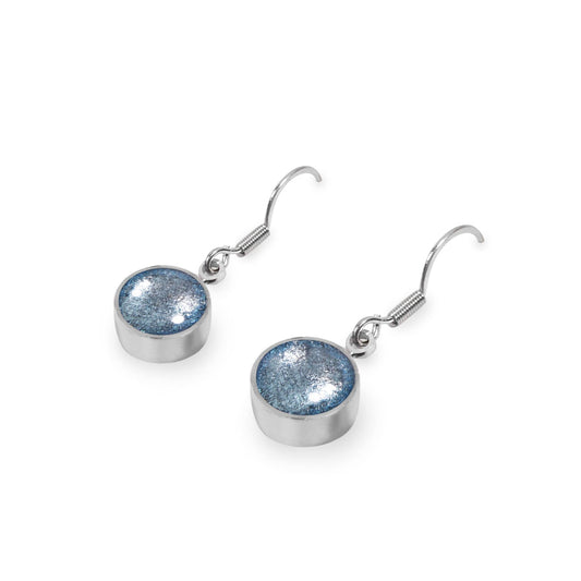 Arctic Aluminium Circles Shiny Fish Hook Earrings | The Jewellery Stop