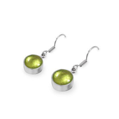 Kiwi Aluminium Circles Shiny Fish Hook Earrings | The Jewellery Stop