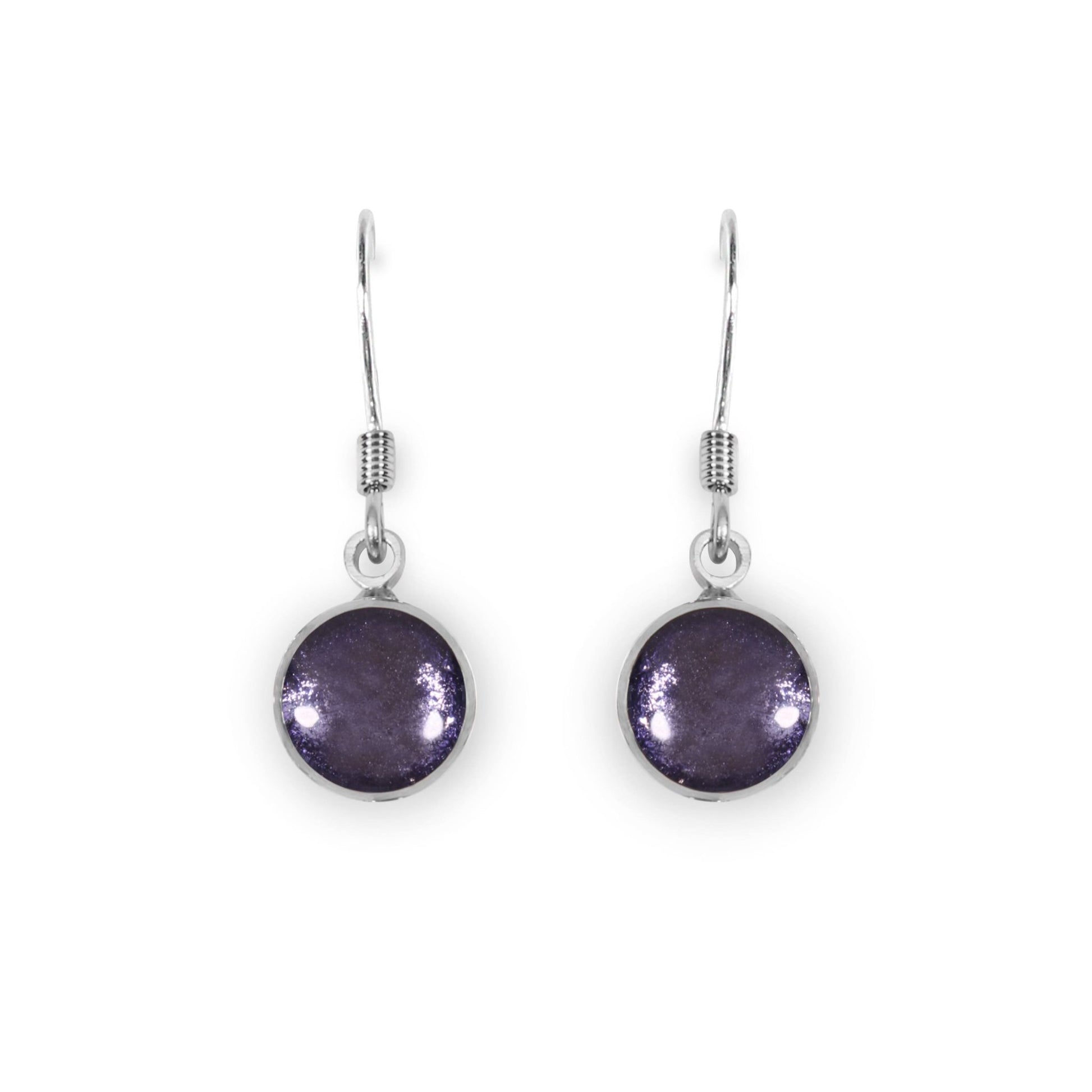 Lavender Aluminium Circles Shiny Fish Hook Earrings | The Jewellery Stop