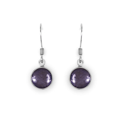 Lavender Aluminium Circles Shiny Fish Hook Earrings | The Jewellery Stop