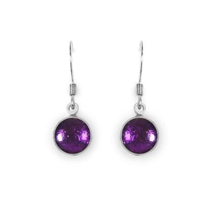 Peacock Aluminium Circles Shiny Fish Hook Earrings | The Jewellery Stop