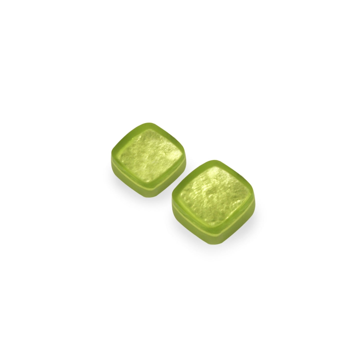 Kiwi Tiles Shiny Small Stud Earrings | The Jewellery Stop
