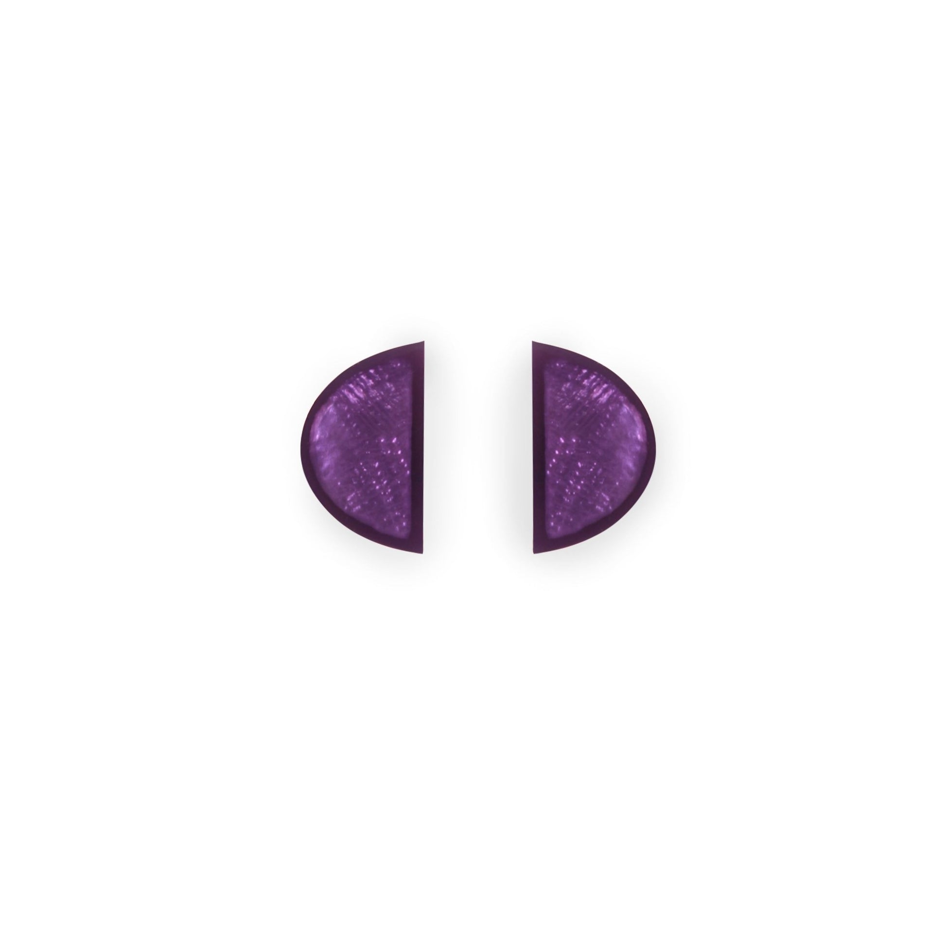 Peacock Semi Circles Shiny Stud Earrings | The Jewellery Stop