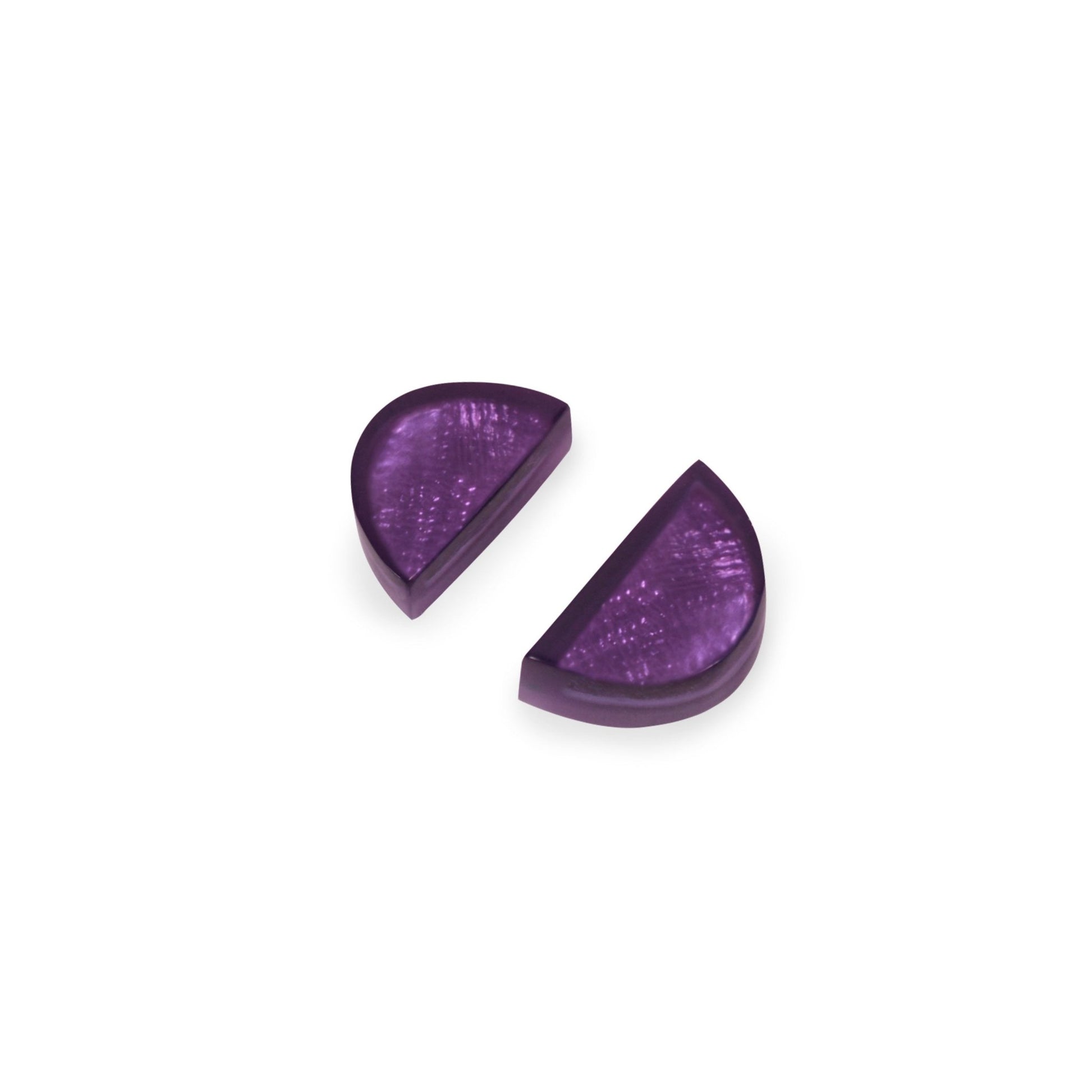 Peacock Semi Circles Shiny Stud Earrings | The Jewellery Stop
