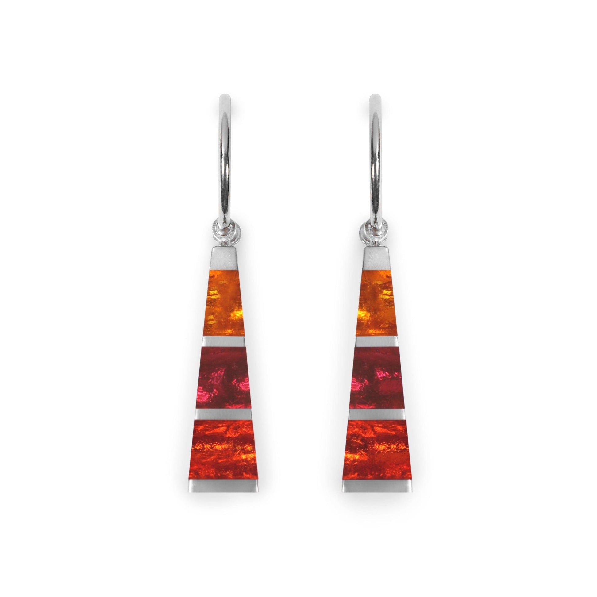 St Tropez Pewter Triangle Shiny Creole Earrings | The Jewellery Stop