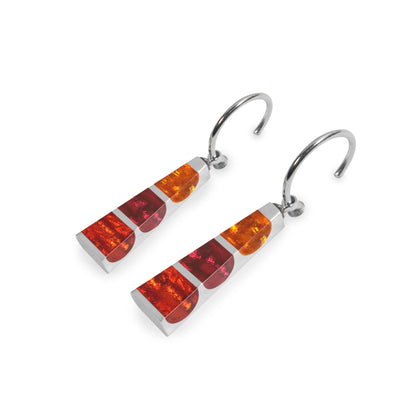 St Tropez Pewter Triangle Shiny Creole Earrings | The Jewellery Stop