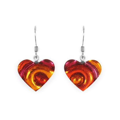 St Tropez Heart Swirl Shiny Asymmetrical Fish Hook Earrings | The Jewellery Stop