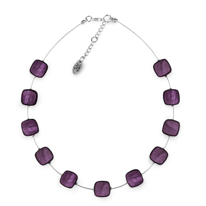 Purple Shell Cubes Shiny Necklace | The Jewellery Stop