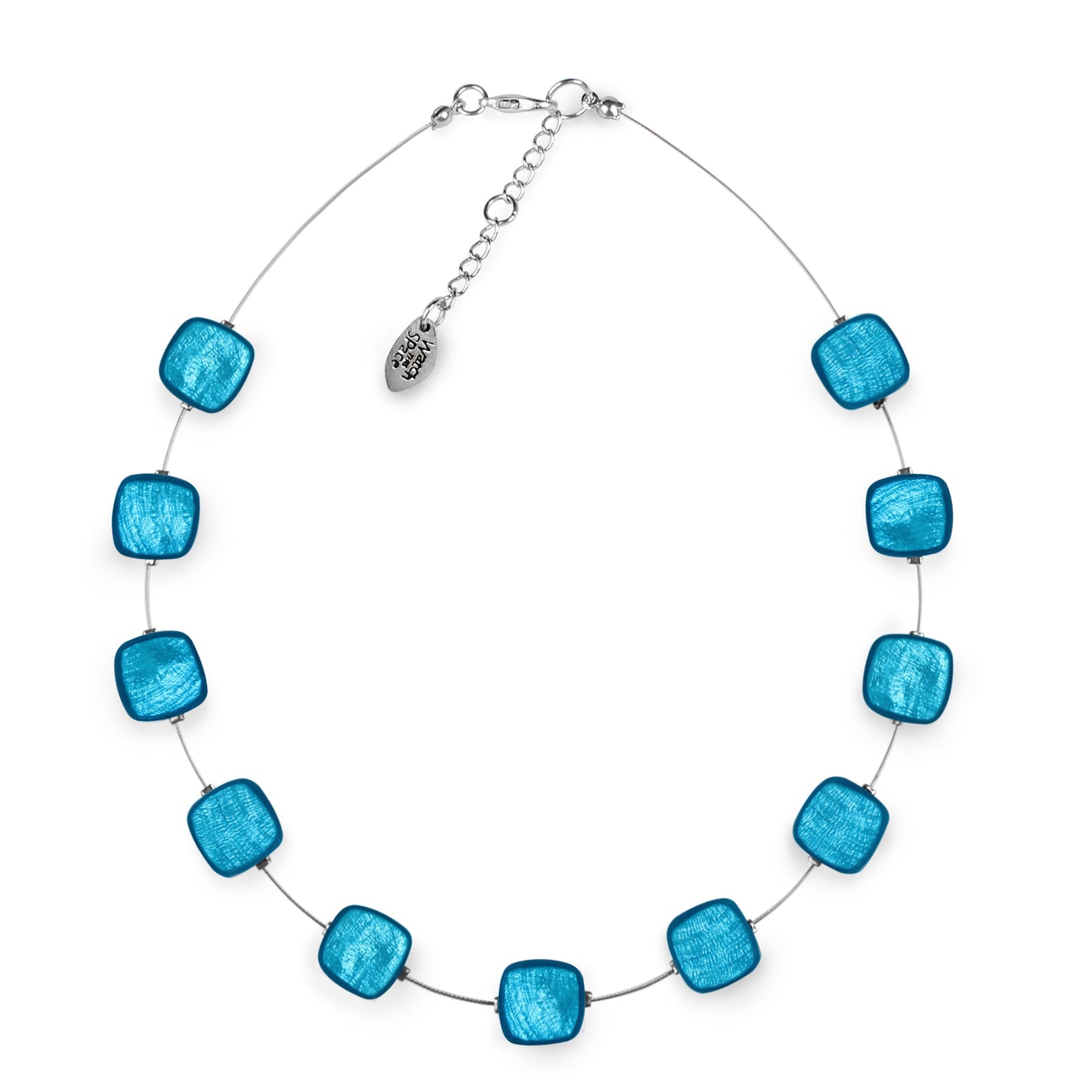 Turquoise Shell Cubes Shiny Necklace