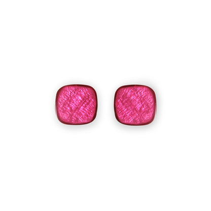 Pink Shell Cubes Shiny Stud Earrings | The Jewellery Stop