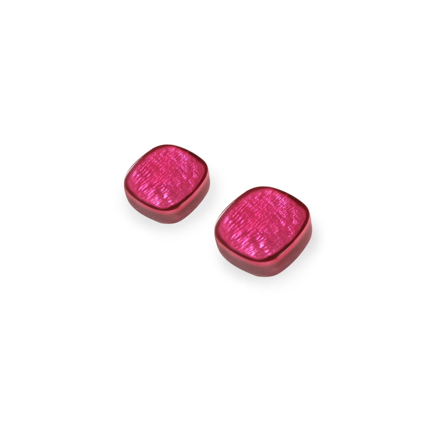 Pink Shell Cubes Shiny Stud Earrings | The Jewellery Stop