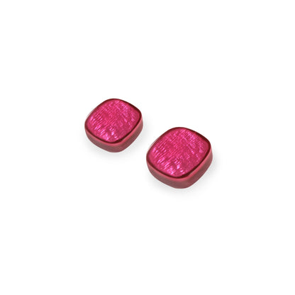 Pink Shell Cubes Shiny Stud Earrings | The Jewellery Stop