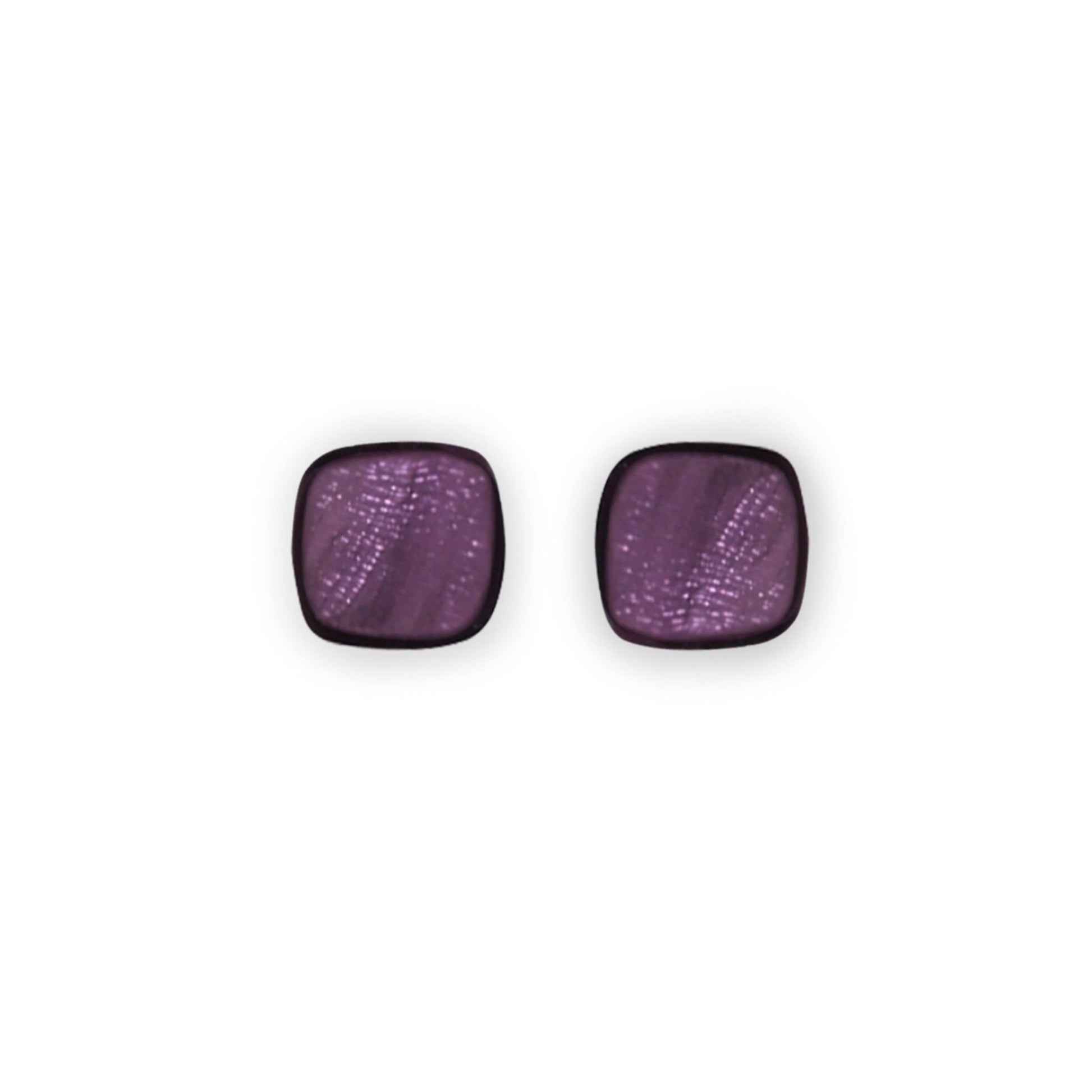 Purple Shell Cubes Shiny Stud Earrings | The Jewellery Stop