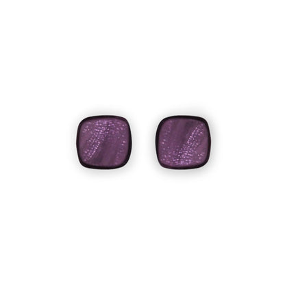Purple Shell Cubes Shiny Stud Earrings | The Jewellery Stop