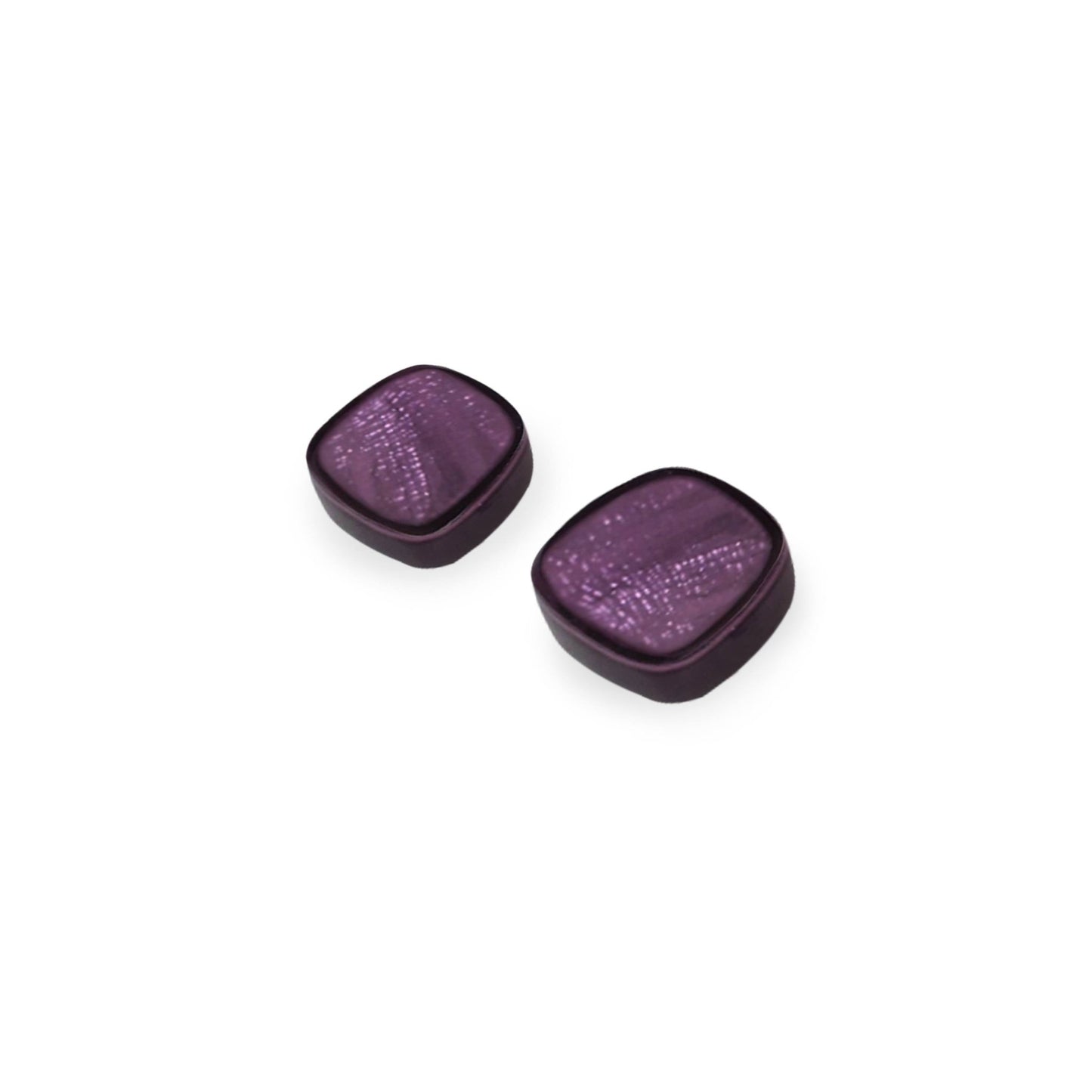 Purple Shell Cubes Shiny Stud Earrings | The Jewellery Stop